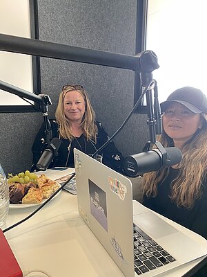 Melanie Döring bei der Aufnahme zum Elbblick-Podcast