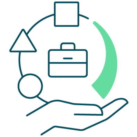 Symbolgrafik Job Erwartung petrol