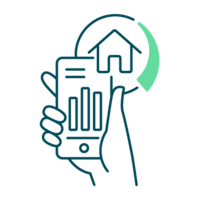 Symbolgrafik KALO Home App petrol Symbolgrafik KALO Home App petrol