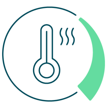 Symbolgrafik Wärme petrol Symbolgrafik Wärme petrol