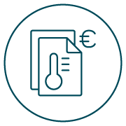 Symbolgrafik Heizkostenabrechnung petrol Symbolgrafik Heizkostenabrechnung petrol