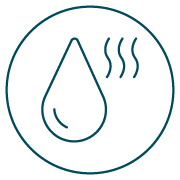 Symbolgrafik Warmwasser petrol Symbolgrafik Warmwasser petrol