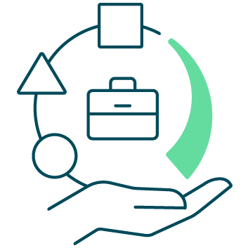 Symbolgrafik Job Erwartung petrol Symbolgrafik Job Erwartung petrol