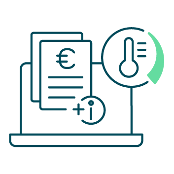Symbolgrafik Zusatzinformationen Abrechnung petrol
