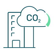 Symbolgrafik CO2-Kostenaufteilungsgesetz petrol 